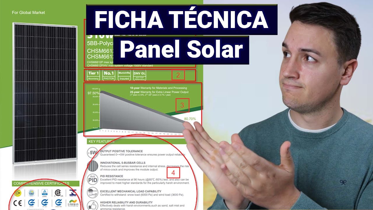 Características técnicas de los paneles solares