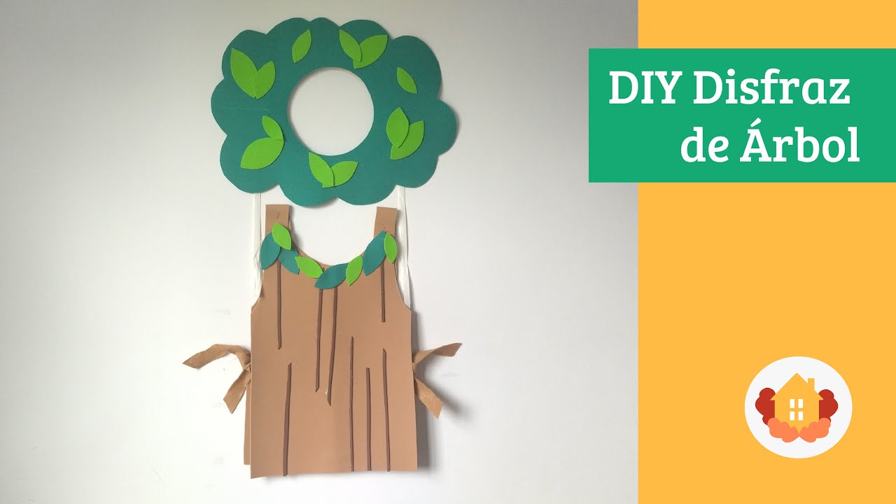 Disfraz de árbol reciclado para niños