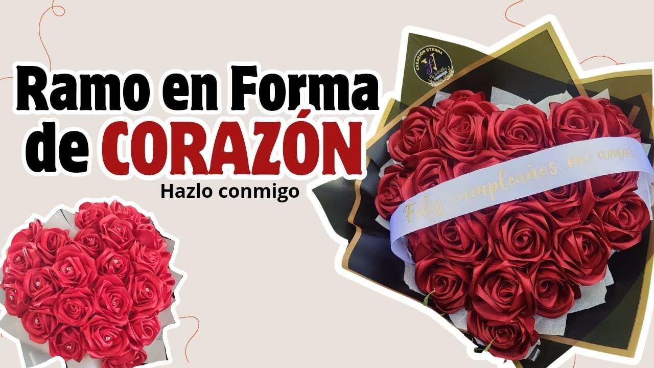 Ramos en forma de corazón con flores