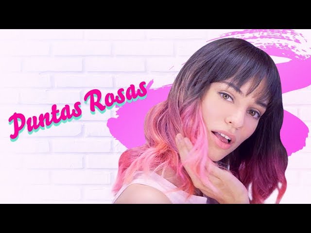 Tendencia de cabello negro con puntas rosas