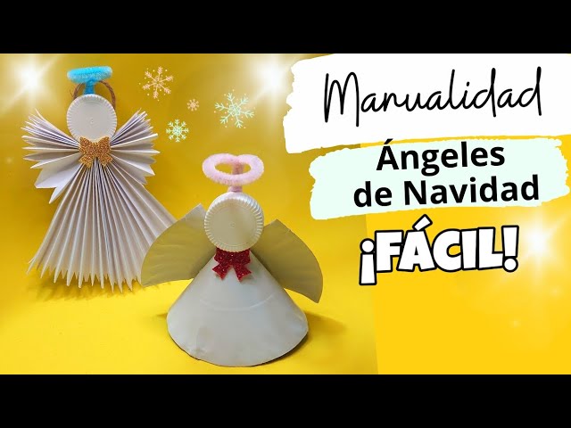 Ángel de Navidad hecho con material reciclable
