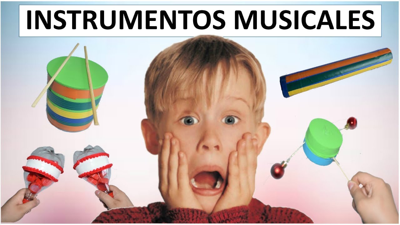 Instrumentos musicales reciclados para niños